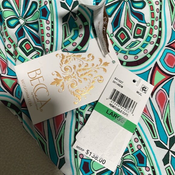 NWT BECCA BY REBECCA VIRTUE Sarai Plunge One Piece Swimsuit - Picture 10 of 12